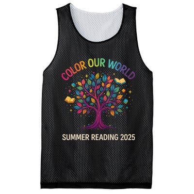 Color Our World Summer Reading Program 2025 Books Tree Gift Mesh Reversible Basketball Jersey Tank