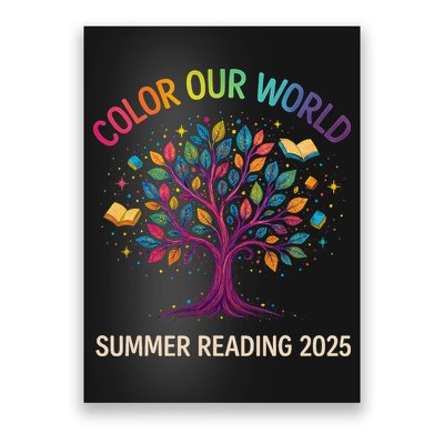 Color Our World Summer Reading Program 2025 Books Tree Gift Poster
