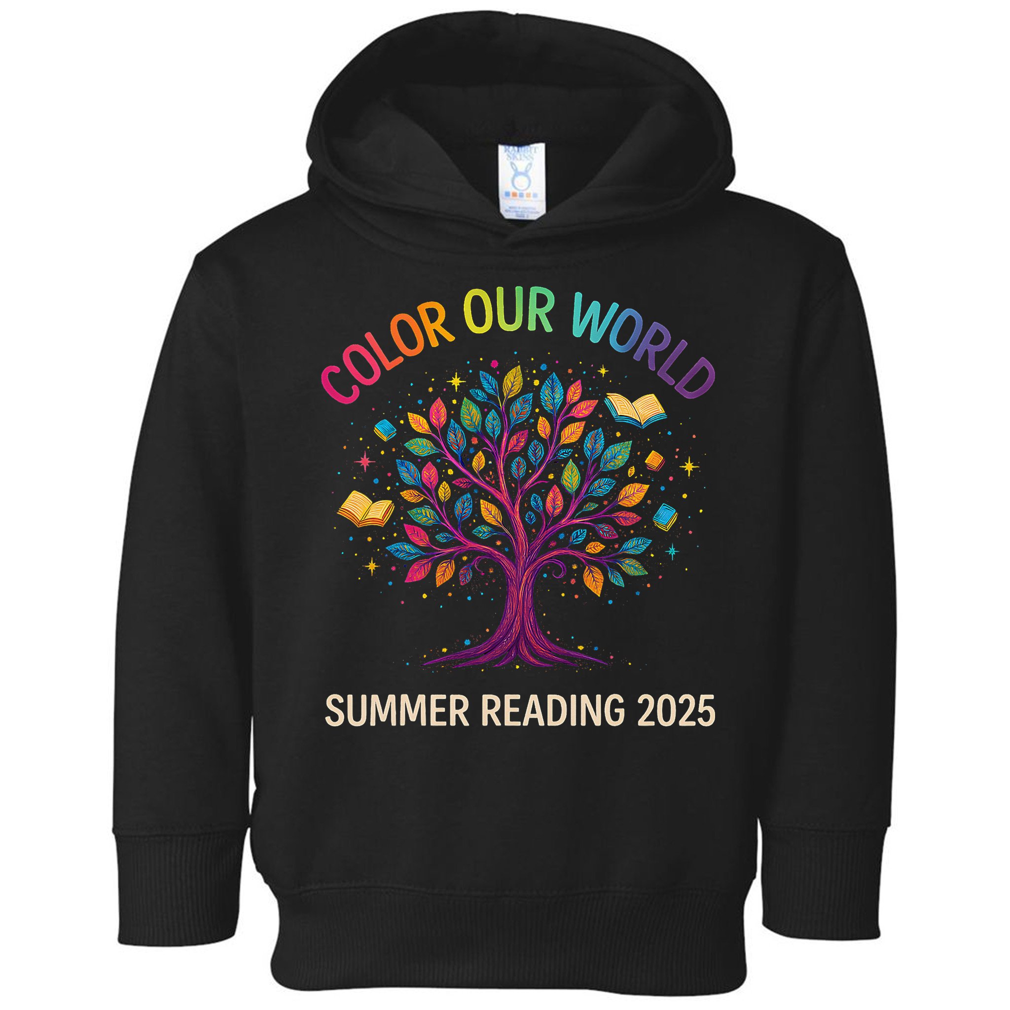Color Our World Summer Reading Program 2025 Books Tree Gift Toddler Hoodie