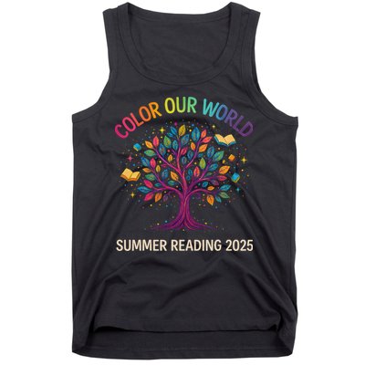 Color Our World Summer Reading Program 2025 Books Tree Gift Tank Top