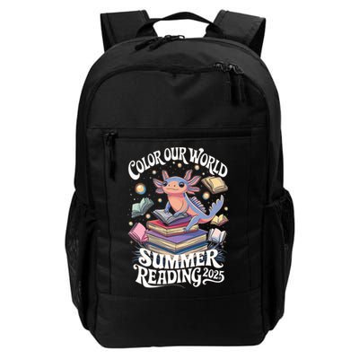 Color Our World Summer Reading 2025 Cute Librarian Axolotl Backpack