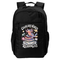 Color Our World Summer Reading 2025 Cute Librarian Axolotl Backpack
