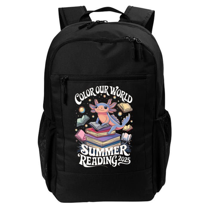 Color Our World Summer Reading 2025 Cute Librarian Axolotl Backpack