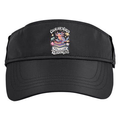 Color Our World Summer Reading 2025 Cute Librarian Axolotl Adult Drive Performance Visor