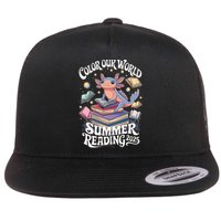 Color Our World Summer Reading 2025 Cute Librarian Axolotl Flatbill Hat