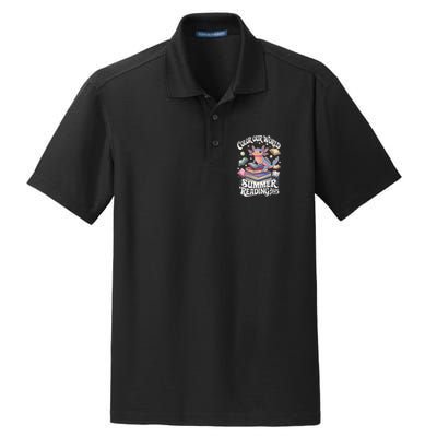 Color Our World Summer Reading 2025 Cute Librarian Axolotl Dry Zone Grid Polo