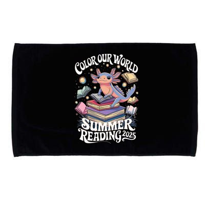Color Our World Summer Reading 2025 Cute Librarian Axolotl Microfiber Hand Towel