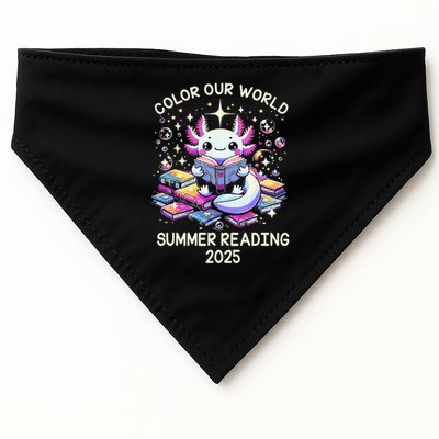 Color Our World Summer Reading Program 2025 Cute Axolotl Gift USA-Made Doggie Bandana