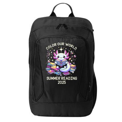 Color Our World Summer Reading Program 2025 Cute Axolotl Gift City Backpack