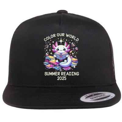 Color Our World Summer Reading Program 2025 Cute Axolotl Gift Flatbill Hat