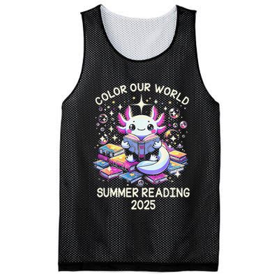 Color Our World Summer Reading Program 2025 Cute Axolotl Gift Mesh Reversible Basketball Jersey Tank