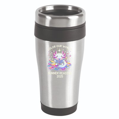 Color Our World Summer Reading Program 2025 Cute Axolotl Gift 16oz Travel Tumbler