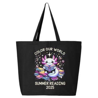 Color Our World Summer Reading Program 2025 Cute Axolotl Gift 25L Jumbo Tote
