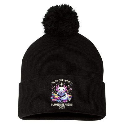 Color Our World Summer Reading Program 2025 Cute Axolotl Gift Pom Pom 12in Knit Beanie