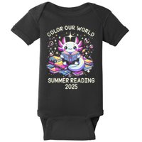Color Our World Summer Reading Program 2025 Cute Axolotl Gift Baby Bodysuit
