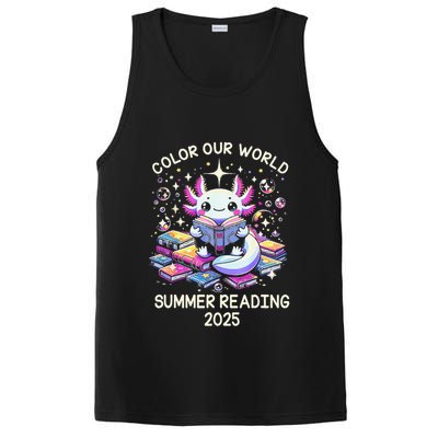 Color Our World Summer Reading Program 2025 Cute Axolotl Gift PosiCharge Competitor Tank