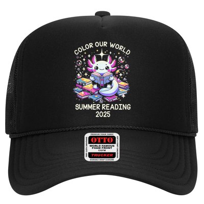 Color Our World Summer Reading Program 2025 Cute Axolotl Gift Trucker Hat