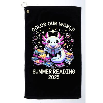 Color Our World Summer Reading Program 2025 Cute Axolotl Gift Golf Towel