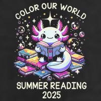 Color Our World Summer Reading Program 2025 Cute Axolotl Gift Golf Towel