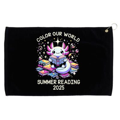 Color Our World Summer Reading Program 2025 Cute Axolotl Gift Grommeted Golf Towel