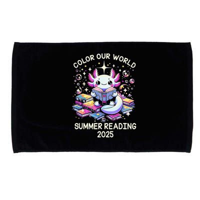 Color Our World Summer Reading Program 2025 Cute Axolotl Gift Microfiber Hand Towel