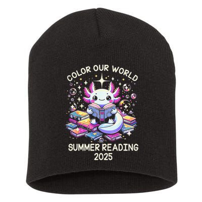Color Our World Summer Reading Program 2025 Cute Axolotl Gift Short Acrylic Beanie