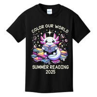 Color Our World Summer Reading Program 2025 Cute Axolotl Gift Kids T-Shirt