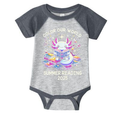 Color Our World Summer Reading Program 2025 Cute Axolotl Gift Infant Baby Jersey Bodysuit