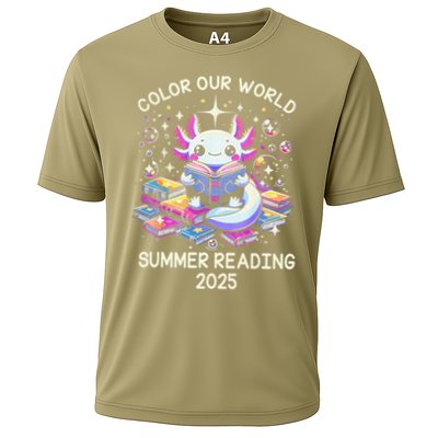 Color Our World Summer Reading Program 2025 Cute Axolotl Gift Performance Shirt