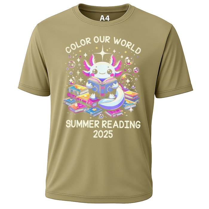 Color Our World Summer Reading Program 2025 Cute Axolotl Gift Performance Shirt