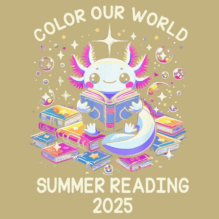 Color Our World Summer Reading Program 2025 Cute Axolotl Gift T-Shirt