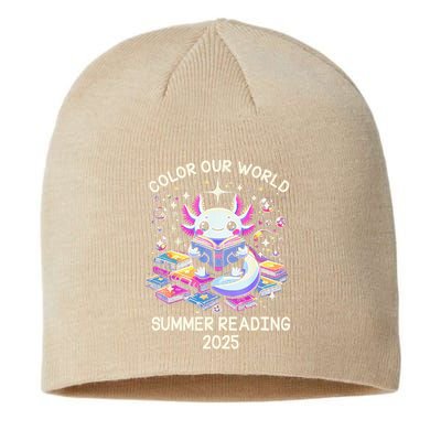 Color Our World Summer Reading Program 2025 Cute Axolotl Gift Sustainable Beanie