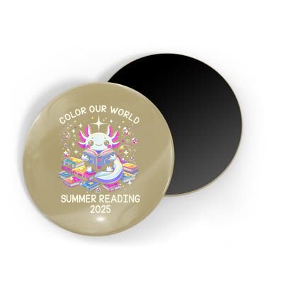 Color Our World Summer Reading Program 2025 Cute Axolotl Gift Magnet