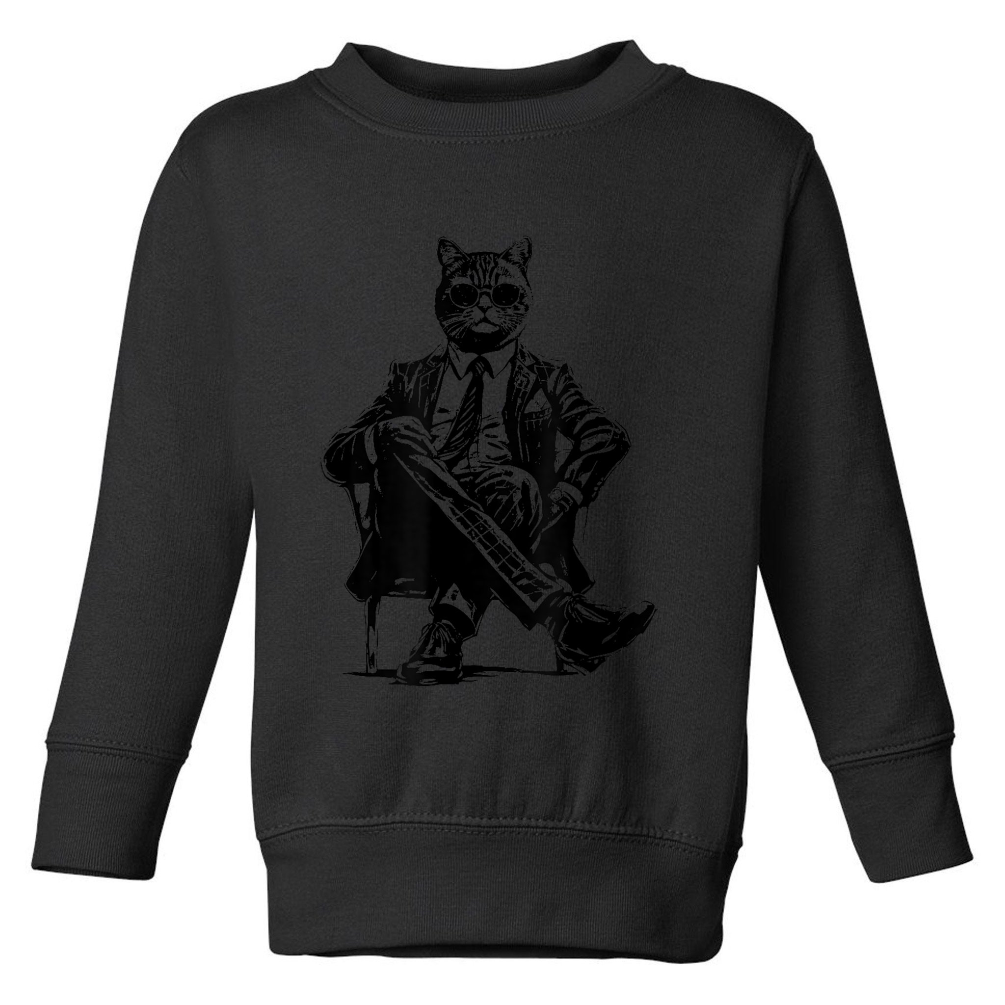 Cat Of Wall Street Funny Cat Toddler Sweatshirt