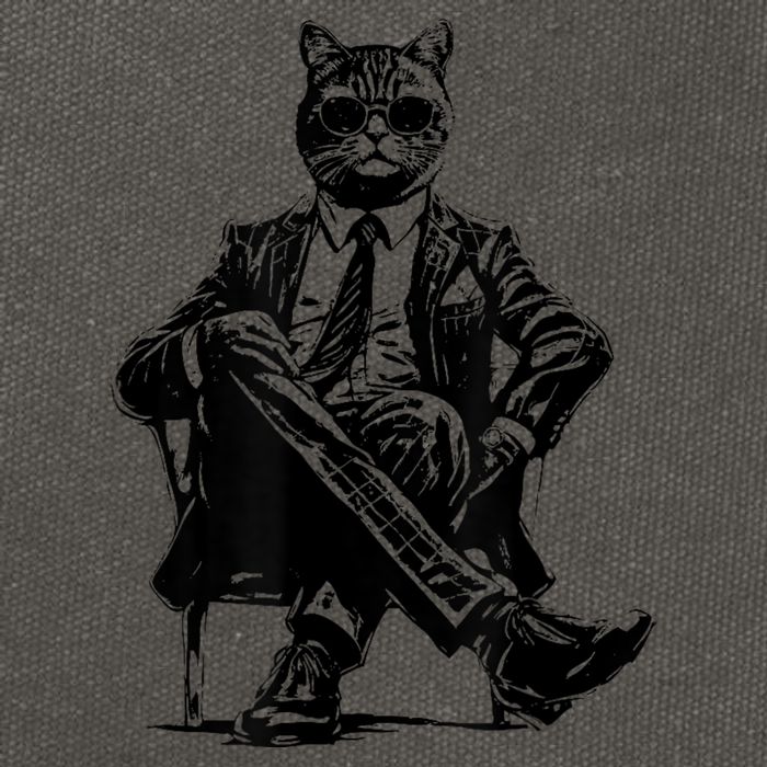 Cat Of Wall Street Funny Cat Cotton Canvas Backpack