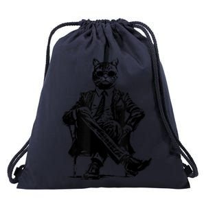 Cat Of Wall Street Funny Cat Drawstring Bag