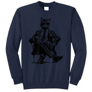 Cat Of Wall Street Funny Cat Tall Sweatshirt