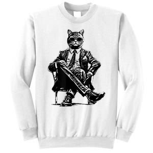 Cat Of Wall Street Funny Cat Sweatshirt