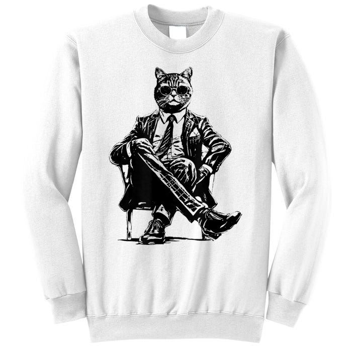 Cat Of Wall Street Funny Cat Sweatshirt