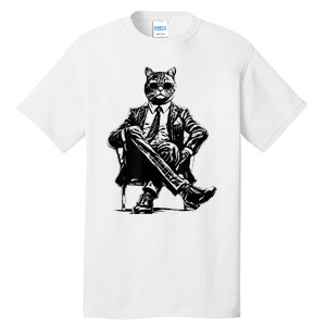 Cat Of Wall Street Funny Cat Tall T-Shirt