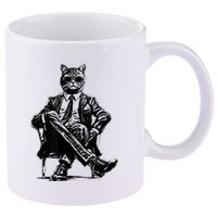 Cat Of Wall Street Funny Cat 11oz C Handle Ceramic Mug