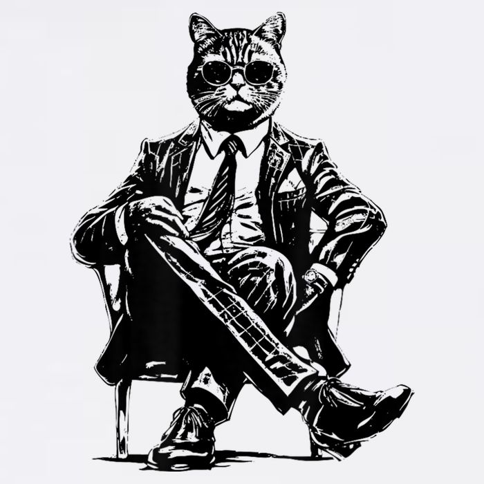 Cat Of Wall Street Funny Cat 11oz C Handle Ceramic Mug