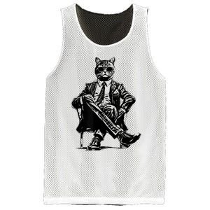 Cat Of Wall Street Funny Cat Mesh Reversible Basketball Jersey Tank