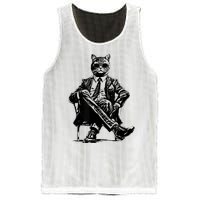 Cat Of Wall Street Funny Cat Mesh Reversible Basketball Jersey Tank