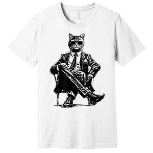 Cat Of Wall Street Funny Cat Premium T-Shirt