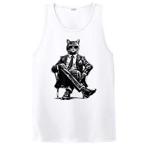 Cat Of Wall Street Funny Cat PosiCharge Competitor Tank