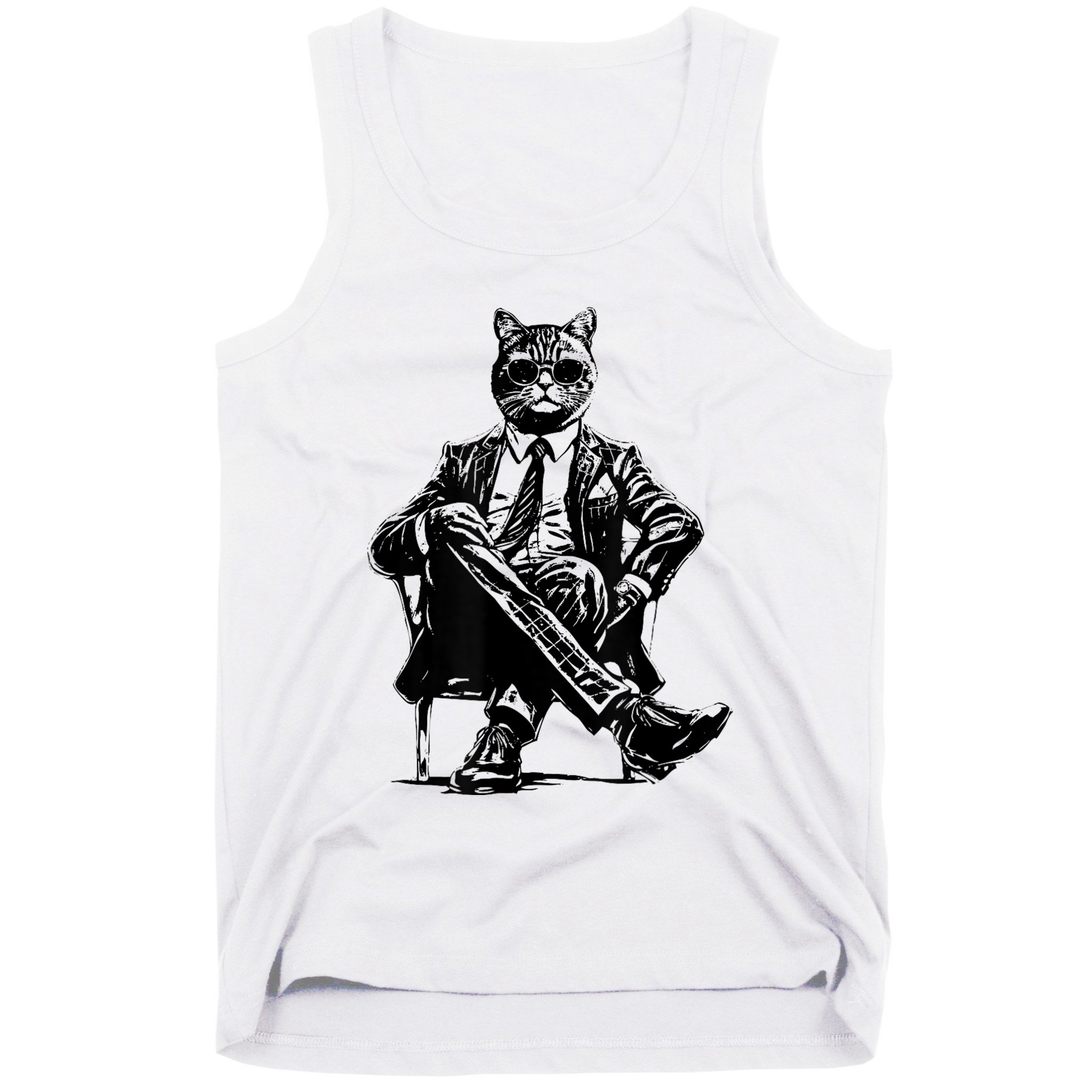 Cat Of Wall Street Funny Cat Tank Top