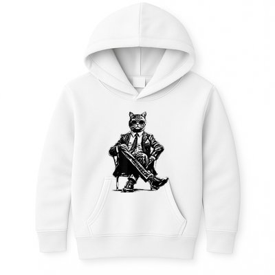 Cat Of Wall Street Funny Cat Kids Hoodie