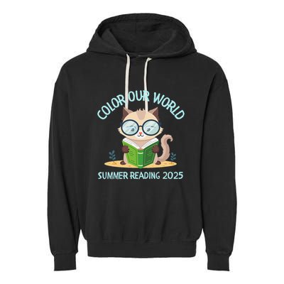 Color Our World Summer 2025 Summer Reading Program Cat Garment-Dyed Fleece Hoodie