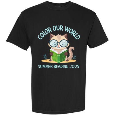 Color Our World Summer 2025 Summer Reading Program Cat Garment-Dyed Heavyweight T-Shirt